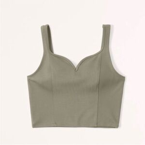 A&F Olive Point Corset Sweet Heart Tank, Size M